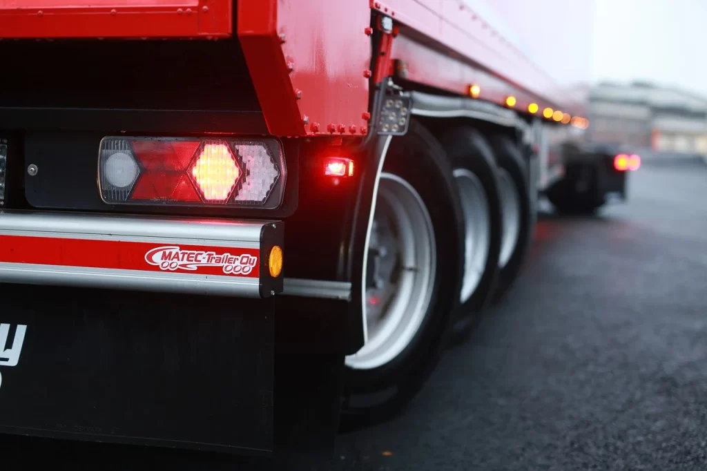 the back of a truck trailer