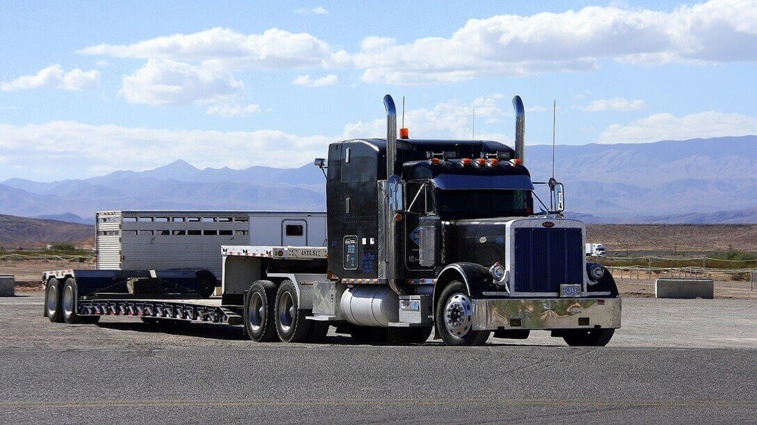 step deck truck parked