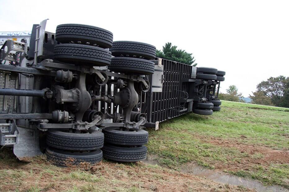 Overturned truck