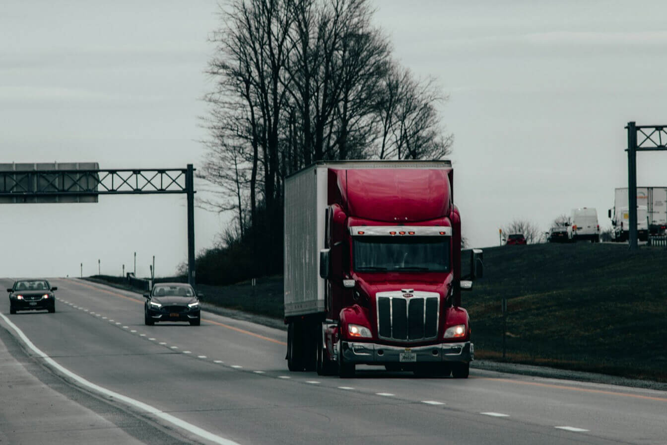 semi truck on the highway