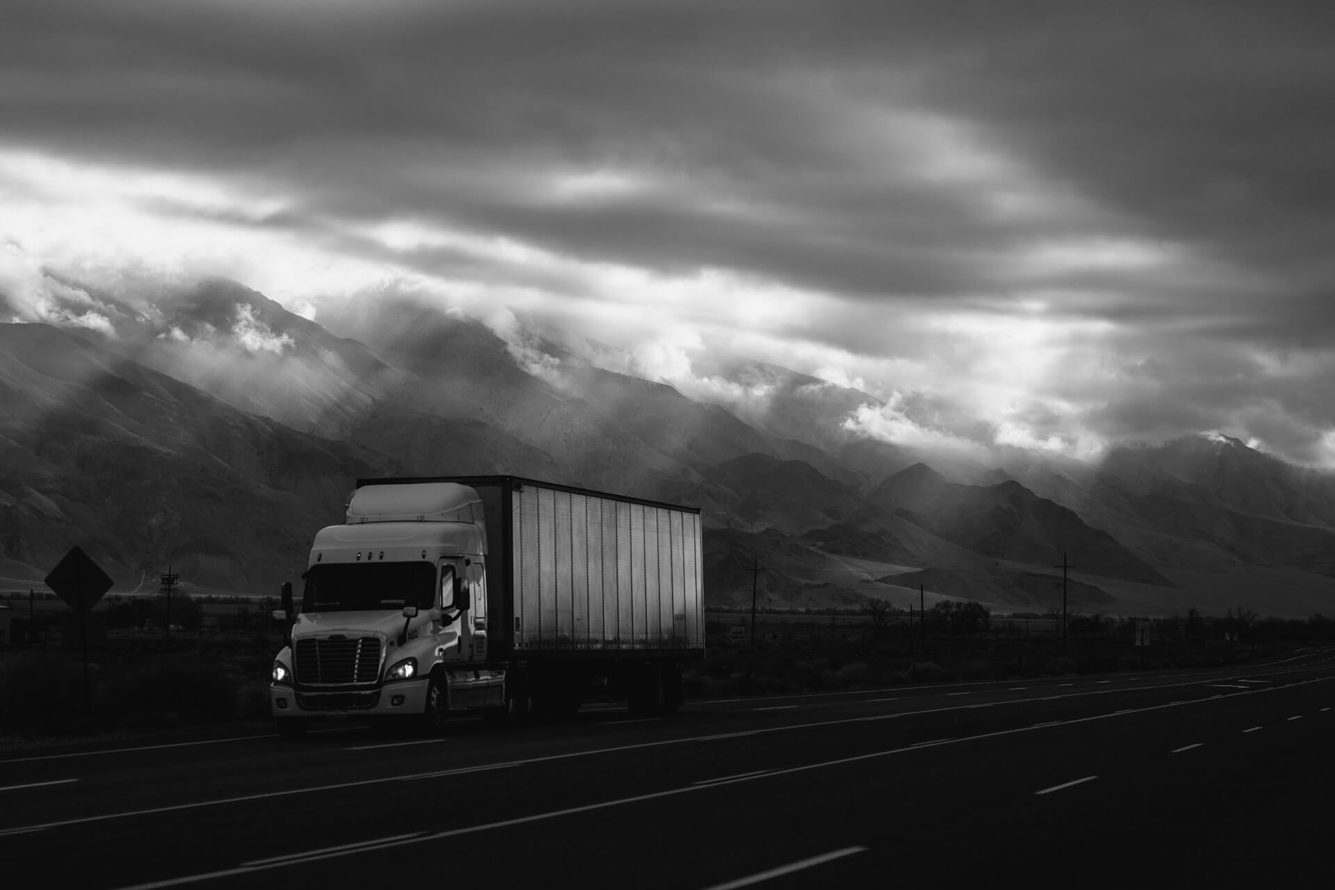 trailer truck on road