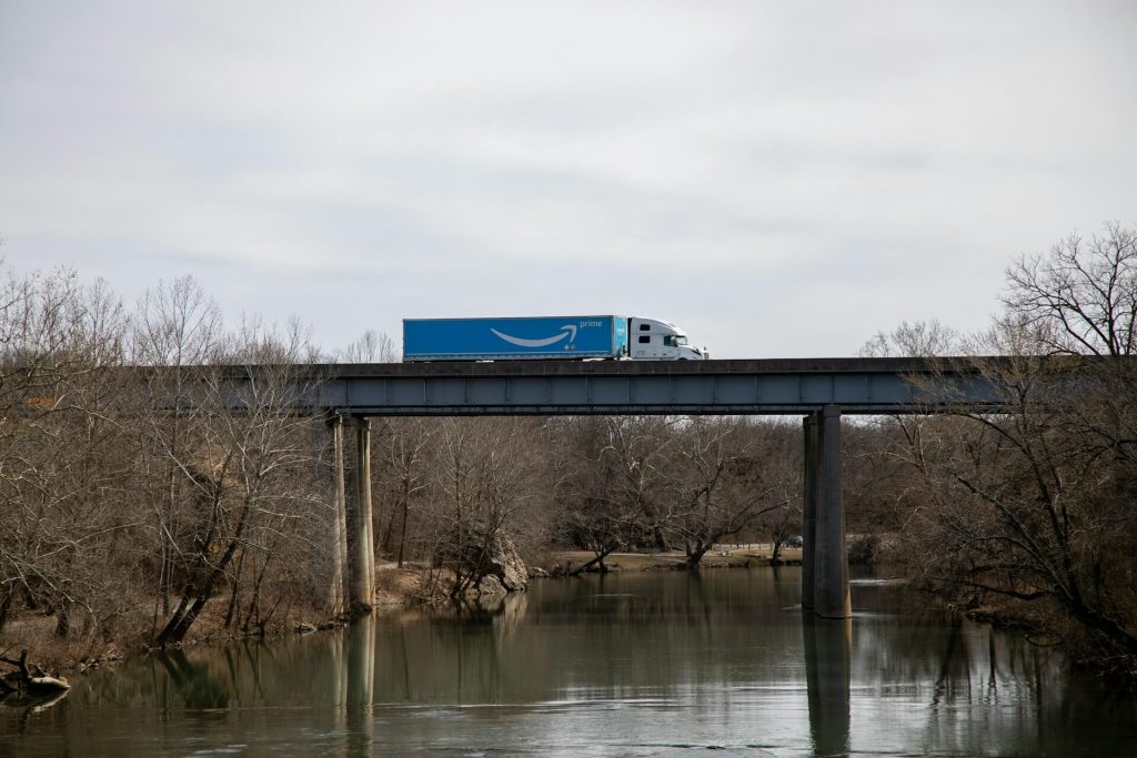 truck on a bridge