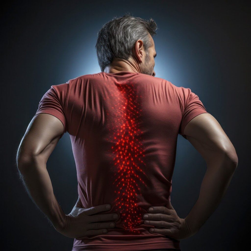 a man with a back pain