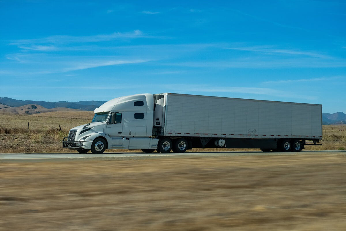 white truck on a highway